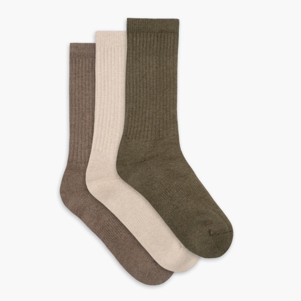 Men's Cotton Crew Sock | Earth Tones (3-Pack)