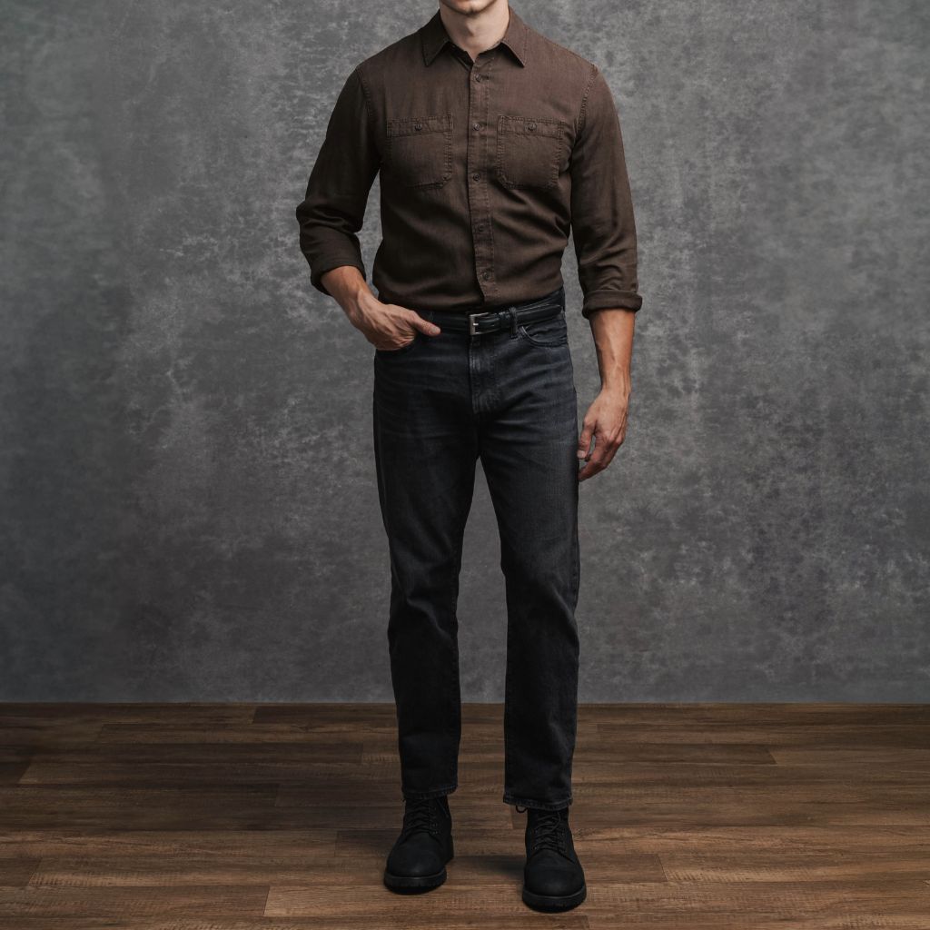 Chambray Workshirt | Brown