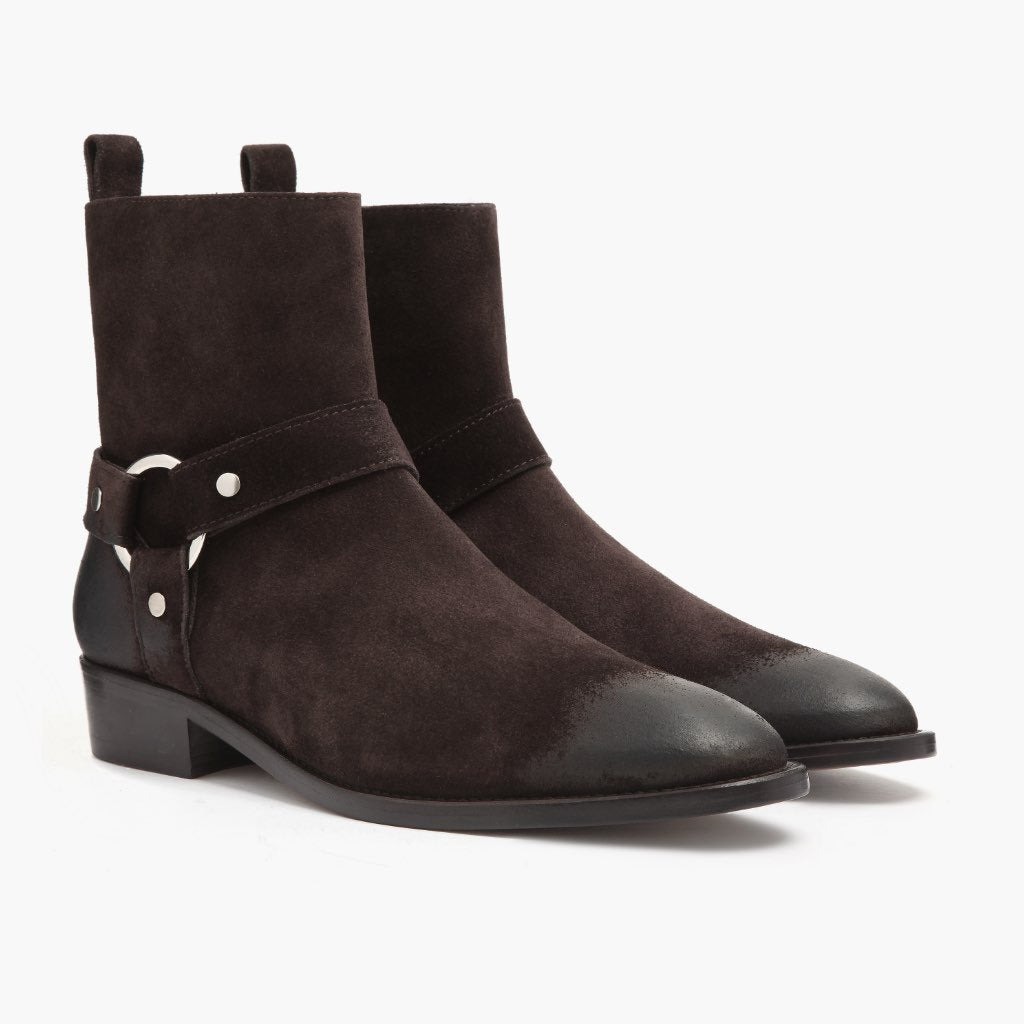 [S] Harness | Dark Brown Suede