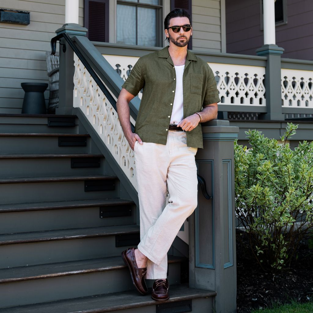 Linen Camp Shirt | Olive