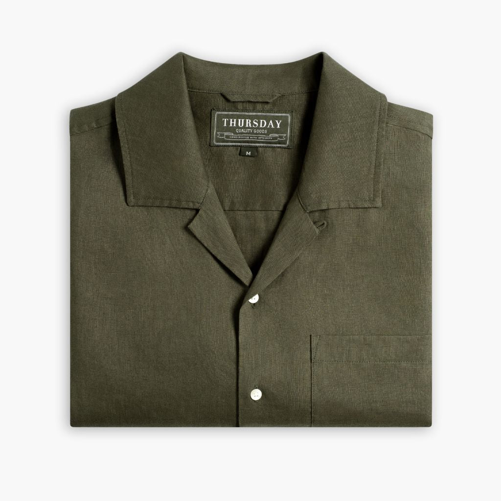 Linen Camp Shirt | Olive