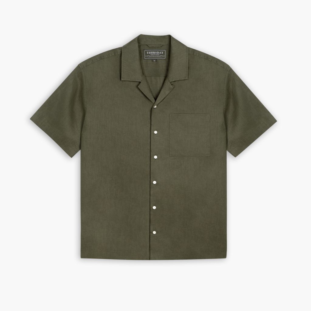 Linen Camp Shirt | Olive