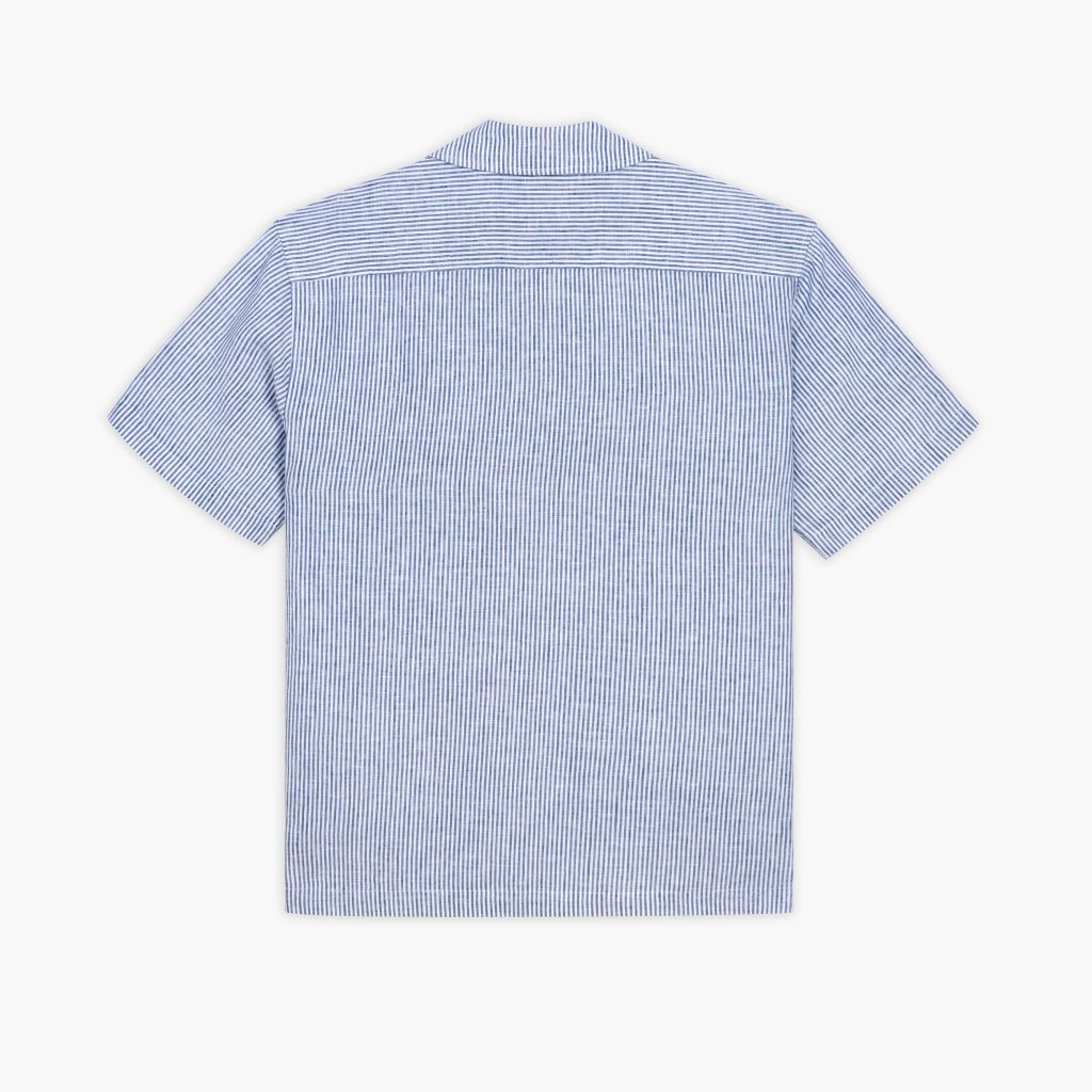 Linen Camp Shirt | White & Indigo