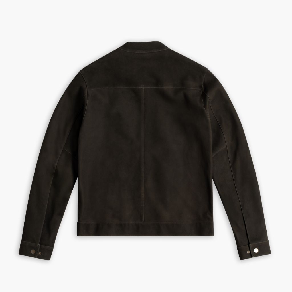 Racer Jacket | Dark Olive Suede