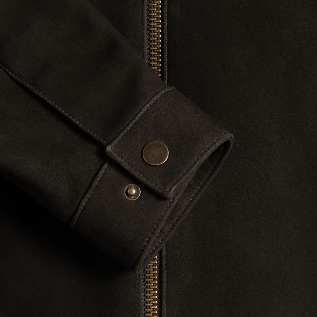 Racer Jacket | Dark Olive Suede
