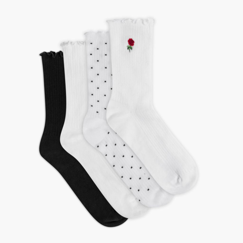 Women’s Ruffle Rib Quarter Sock | Studio 4-Pack