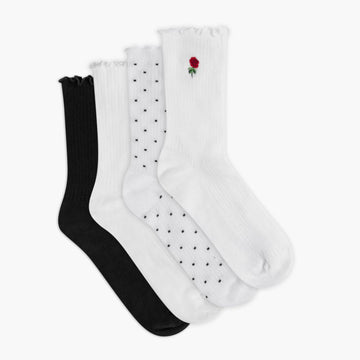 Women’s Ruffle Rib Quarter Sock | Studio 4-Pack