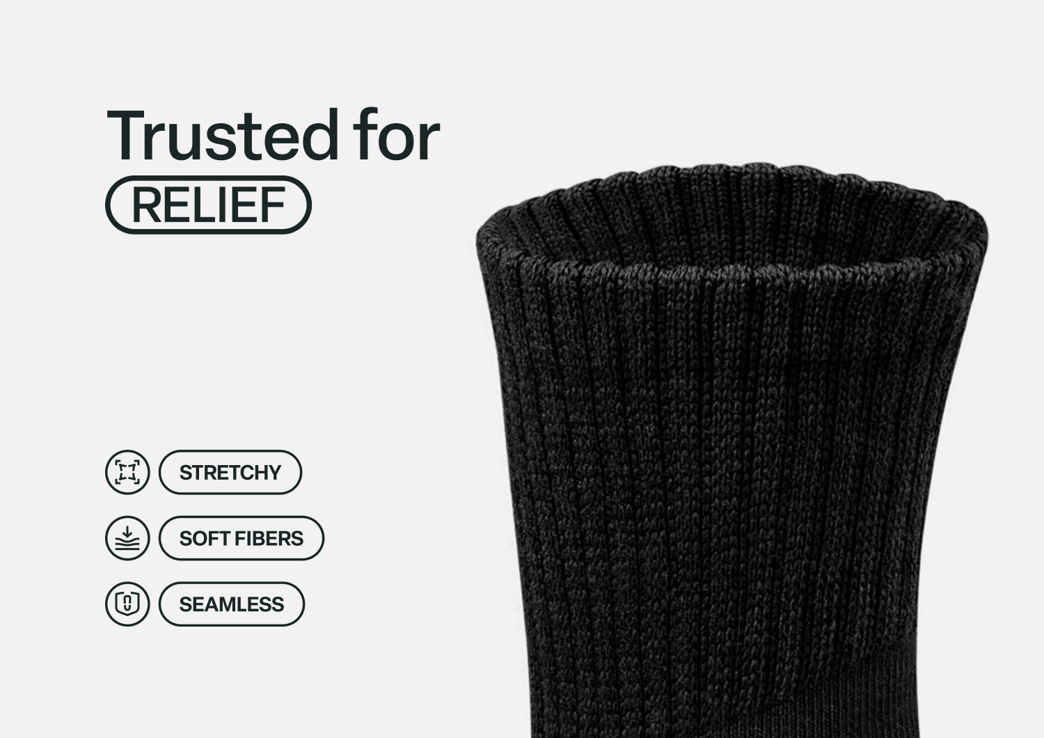 Bunion Relief, Padded Ankle Socks - Black