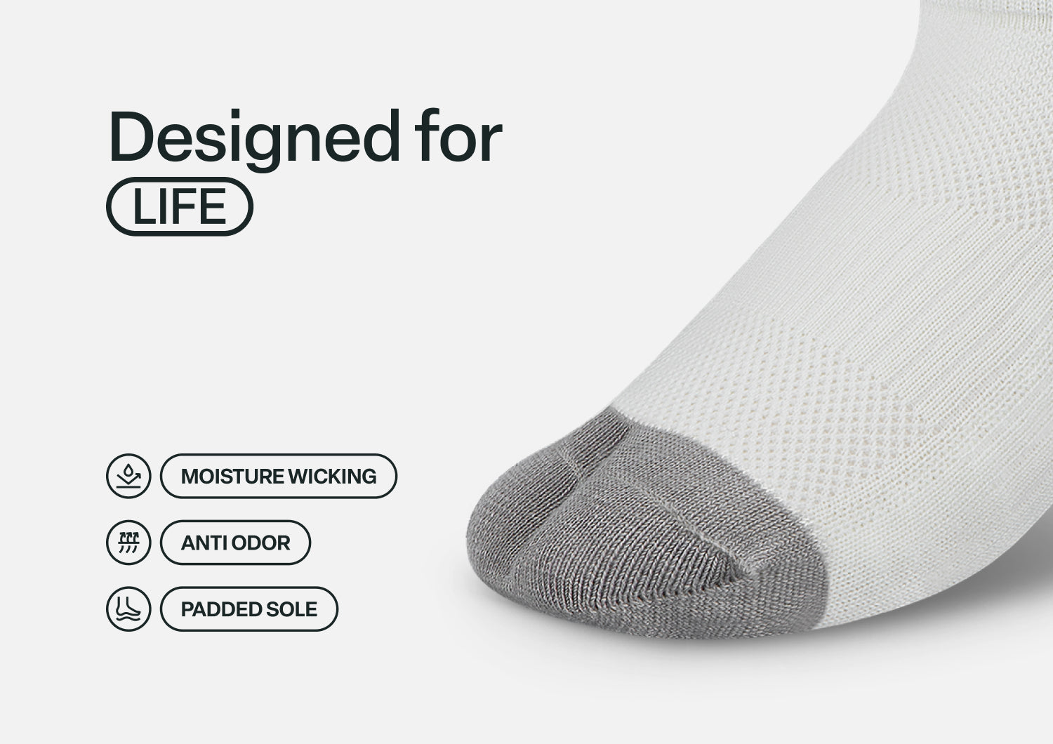 Bunion Relief, Padded Low Cut Socks - White