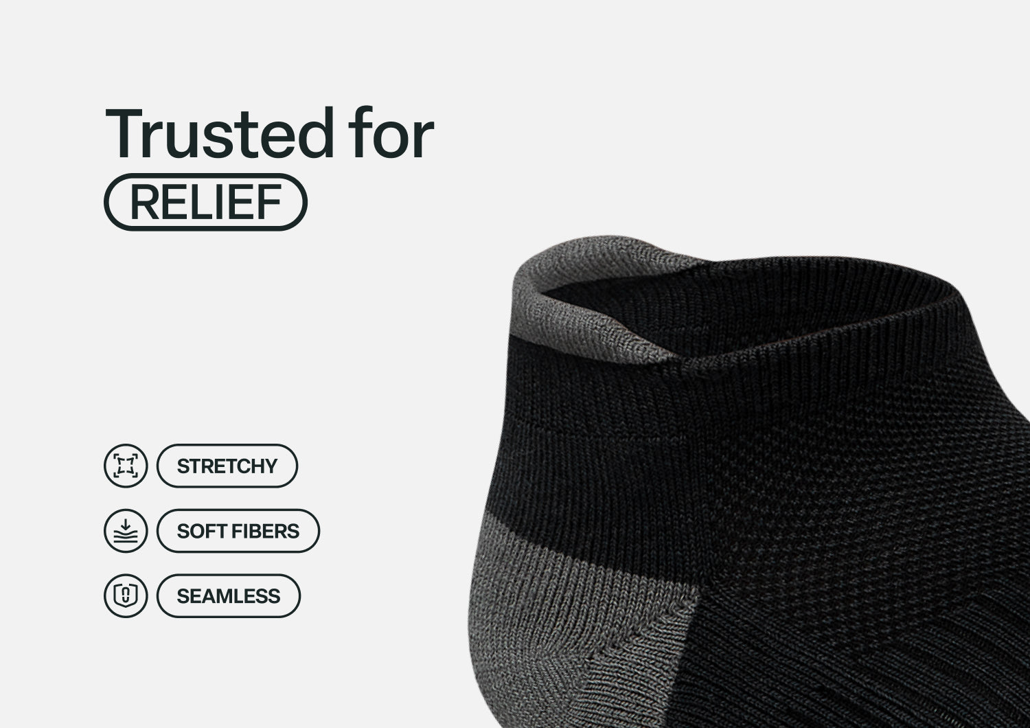 Bunion Relief, Padded Low Cut Socks - Black