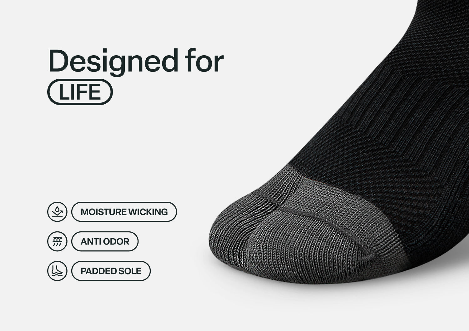 Bunion Relief, Padded Low Cut Socks - Black
