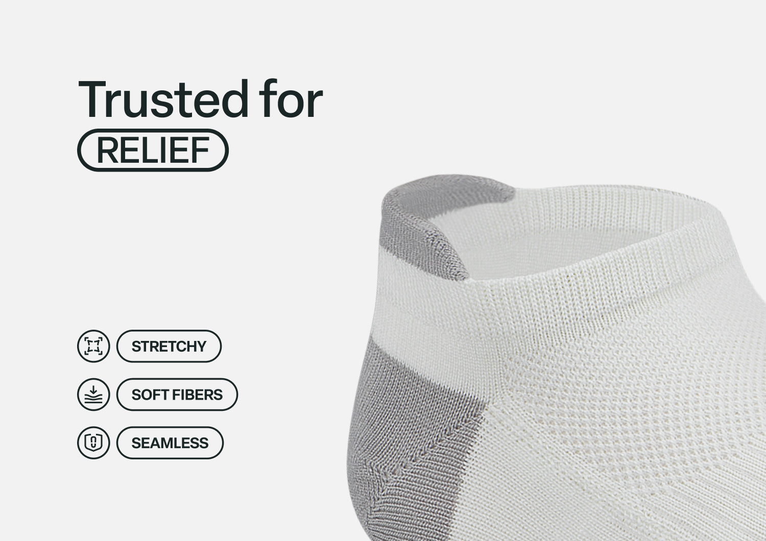 Bunion Relief, Padded Low Cut Socks - White