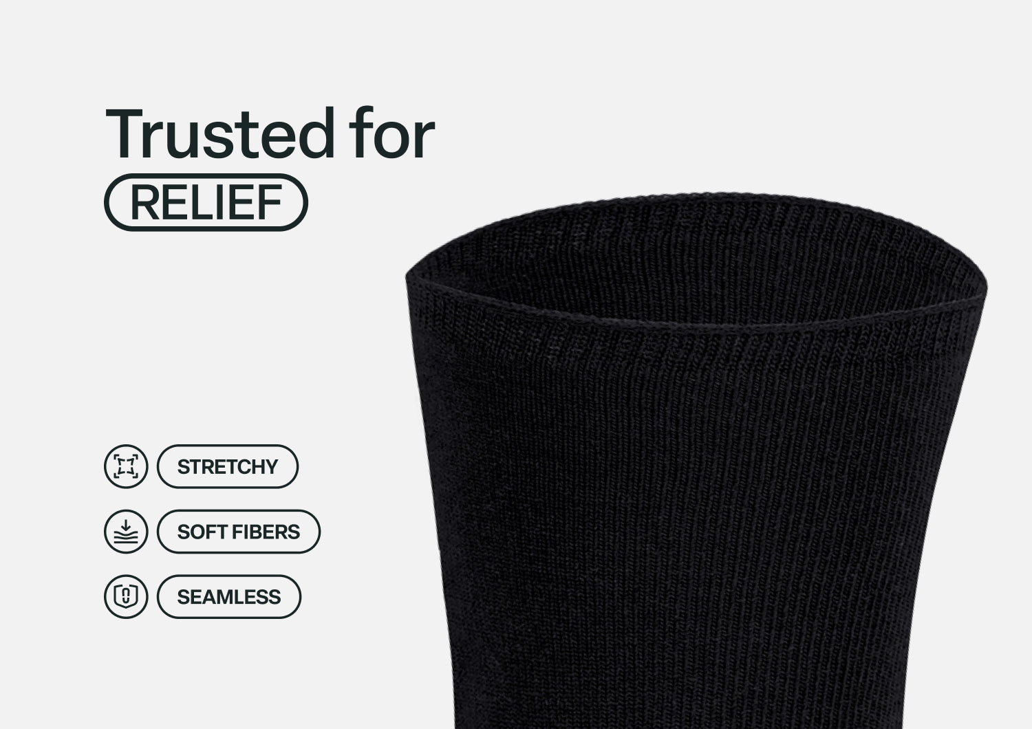 Casual/Dress Diabetic Socks - Black