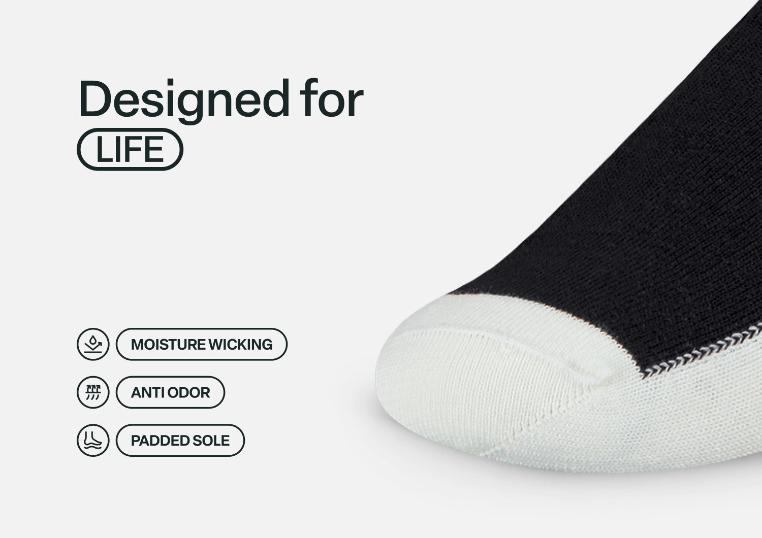 Extra Roomy Diabetic Socks (Thick) - Black