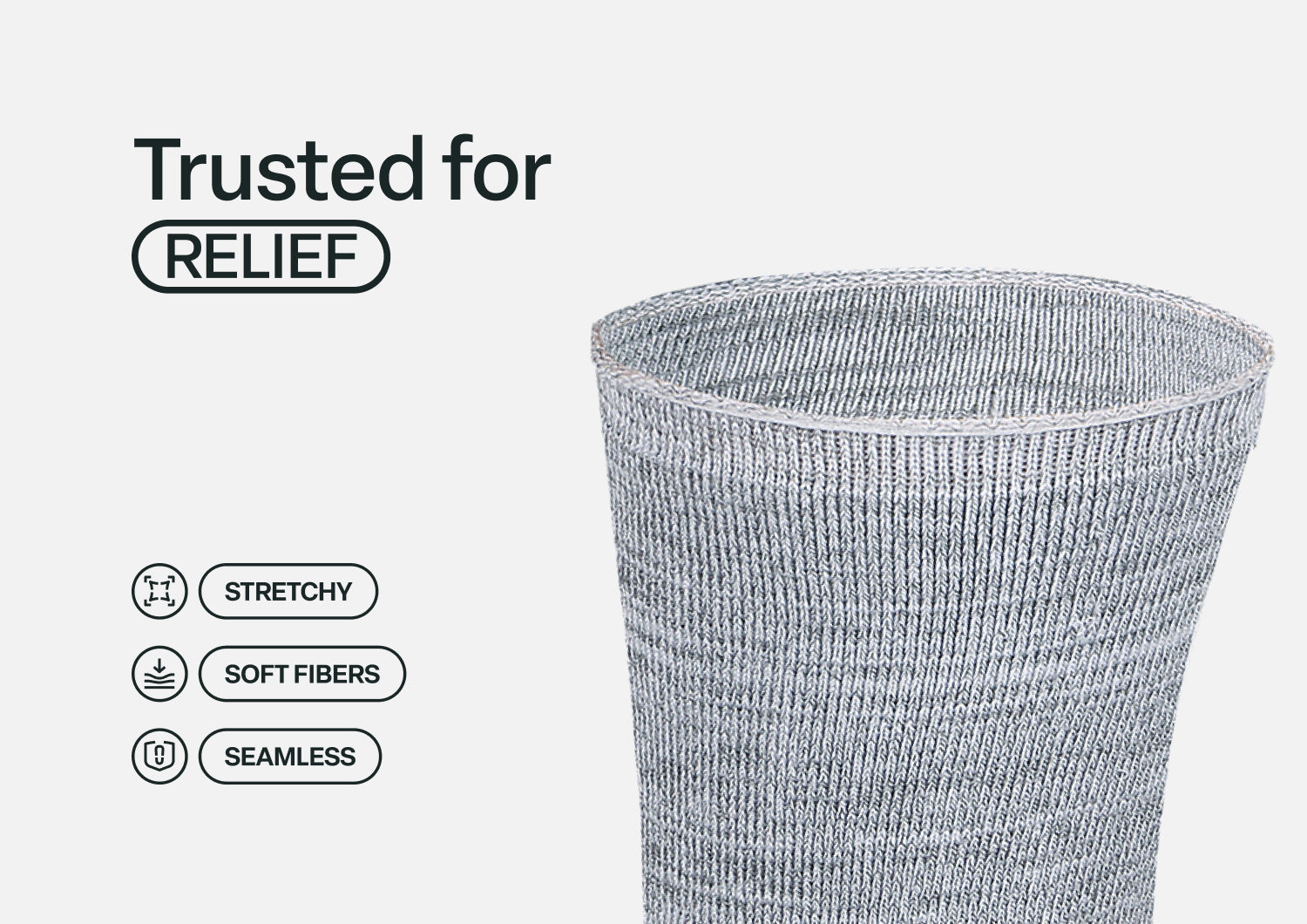 Extra Roomy Socks (Thick) - Gray