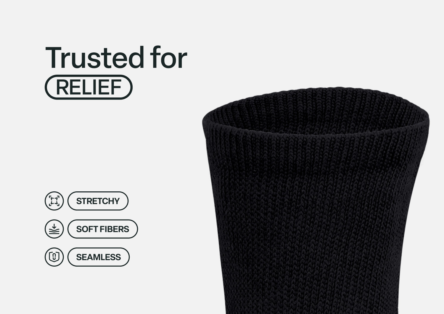 Padded Sole Diabetic Socks - Black