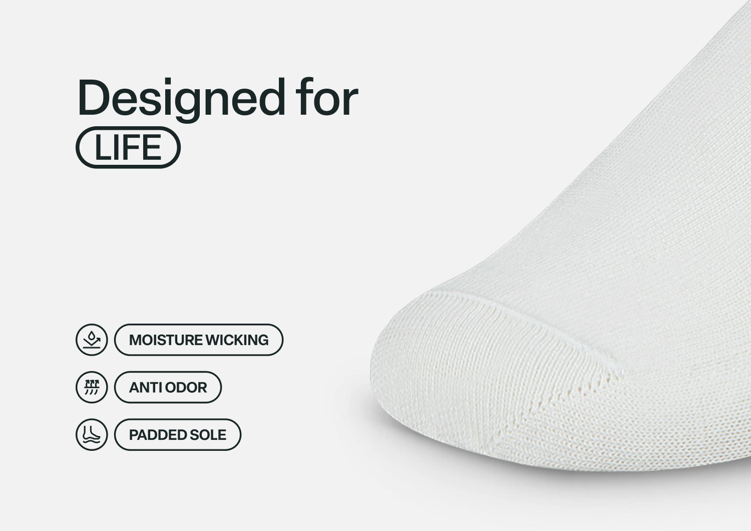 Padded Sole Diabetic Socks - White