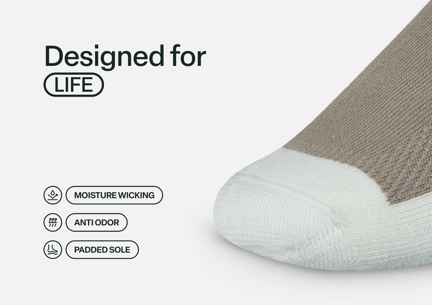 Padded Sole Diabetic Socks - Brown