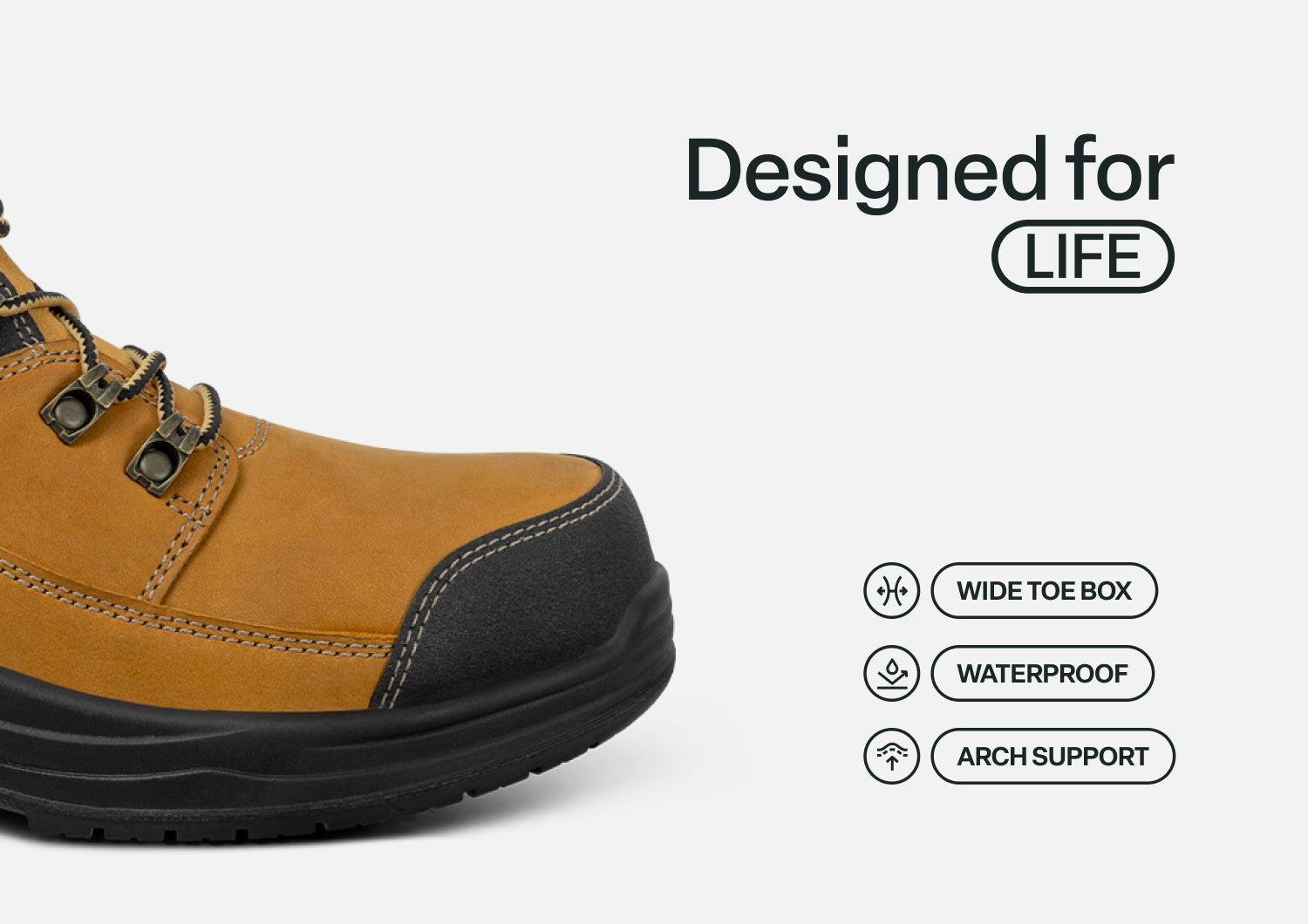 Quartz Hands-Free Work Boots - Wheat