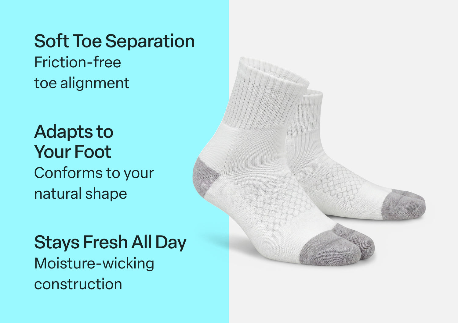 Bunion Relief, Padded Ankle Socks - White