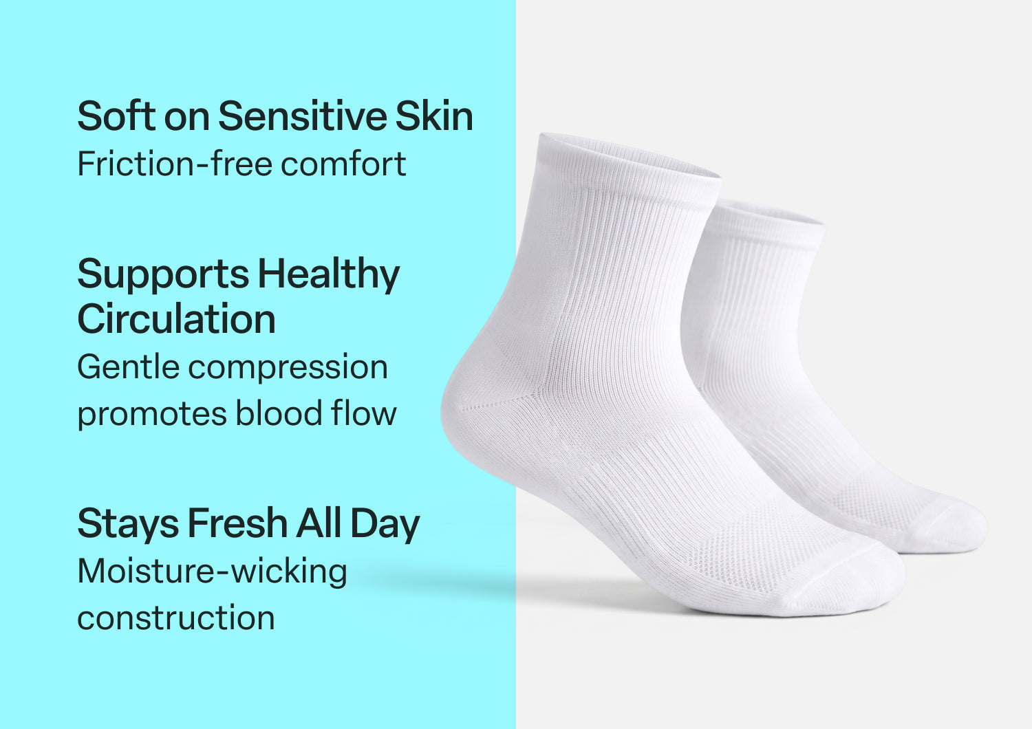 Compression Ankle Socks 15-20 mmHg - White