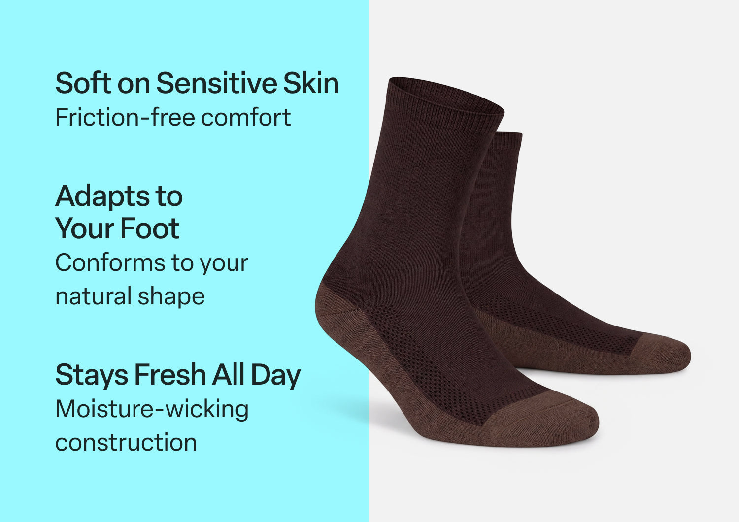 Extra Roomy Socks (Thick) - Dark Brown