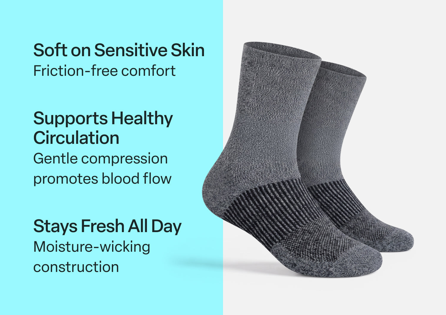 Mid-Calf Compression Socks 18-25 mmHg - Gray